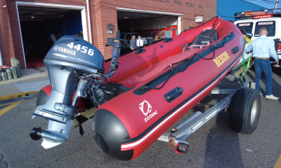 An inflatable boat from the Seaside Heights Fire Department's Water Rescue Team. (Photo: Daniel Nee)