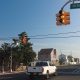 A traffic light blinks at Ortley Avenue in Lavallette, Oct. 16, 2021. (Photo: Daniel Nee)