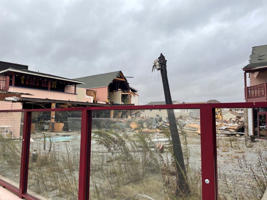 The Bamboo Bar in Seaside Heights, N.J., under demolition, Oct. 29, 2021. (Photo: Daniel Nee/Shorebeat)