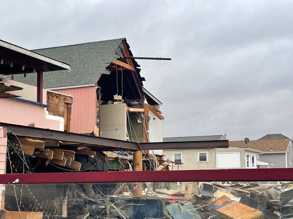 The Bamboo Bar in Seaside Heights, N.J., under demolition, Oct. 29, 2021. (Photo: Daniel Nee/Shorebeat)