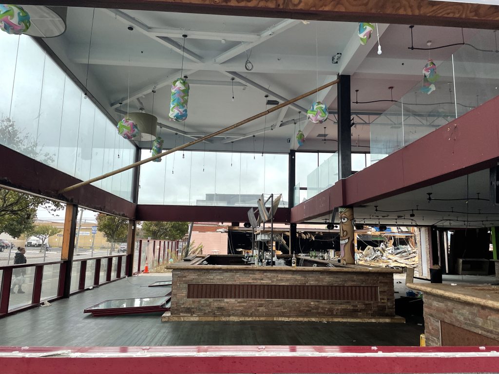 The Bamboo Bar in Seaside Heights, N.J., under demolition, Oct. 29, 2021. (Photo: Daniel Nee/Shorebeat)