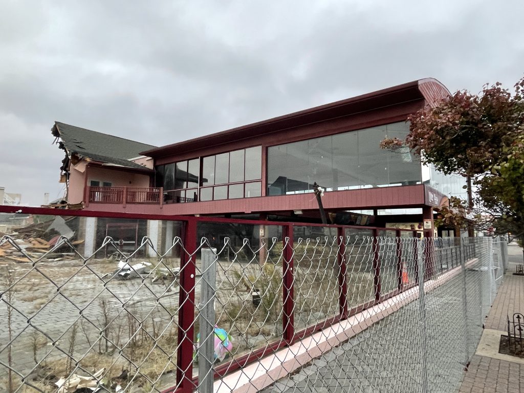 The Bamboo Bar in Seaside Heights, N.J., under demolition, Oct. 29, 2021. (Photo: Daniel Nee/Shorebeat)