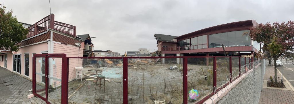 The Bamboo Bar in Seaside Heights, N.J., under demolition, Oct. 29, 2021. (Photo: Daniel Nee/Shorebeat)