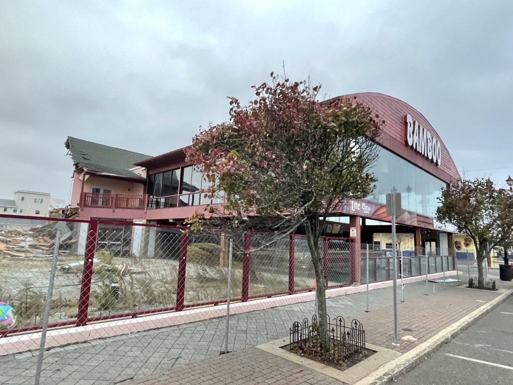 The Bamboo Bar in Seaside Heights, N.J., under demolition, Oct. 29, 2021. (Photo: Daniel Nee/Shorebeat)