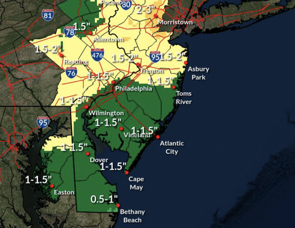 NWS predictions for the Oct. 29-30, 2021 storm. (Credit: NWS)