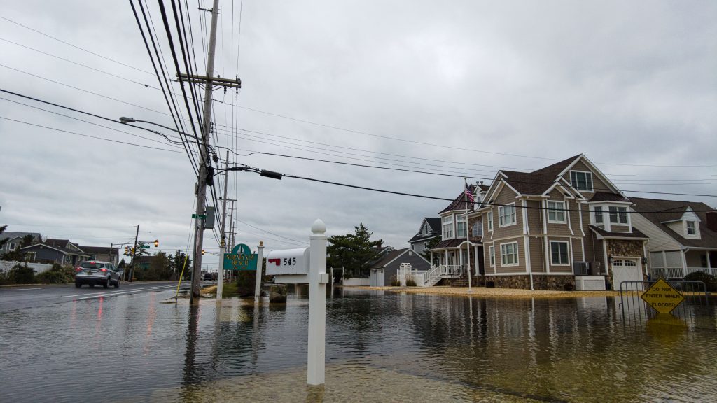 Flooding on Ocean County's northern barrier island, Oct. 28, 2021. (Photo: Daniel Nee)