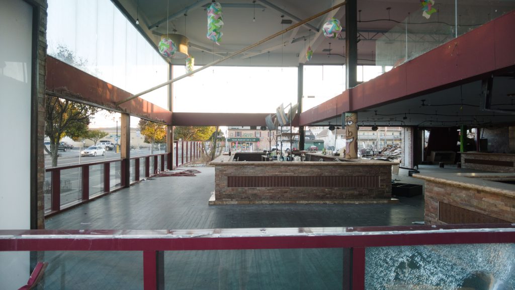 Demolition of the Bamboo nightclub in Seaside Heights continues, Nov. 3, 2021. (Photo: Daniel Nee)