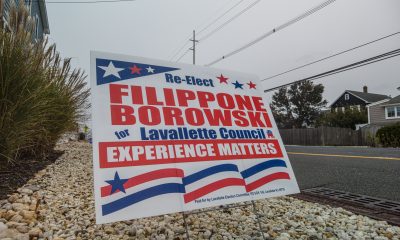 A campaign sign promoting Joanne Filippone and James Borowski in Lavallette. (Photo: Daniel Nee)