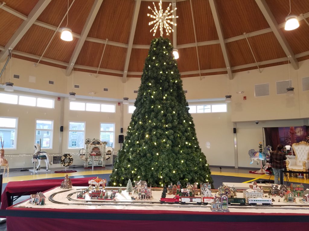 "Christmas in Seaside Heights" is set up in the Carousel Pavilion on the boardwalk. (Photo: Patricia Nee)
