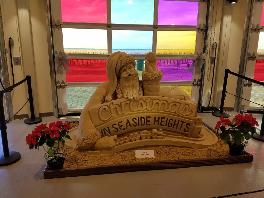 "Christmas in Seaside Heights" is set up in the Carousel Pavilion on the boardwalk. (Photo: Patricia Nee)