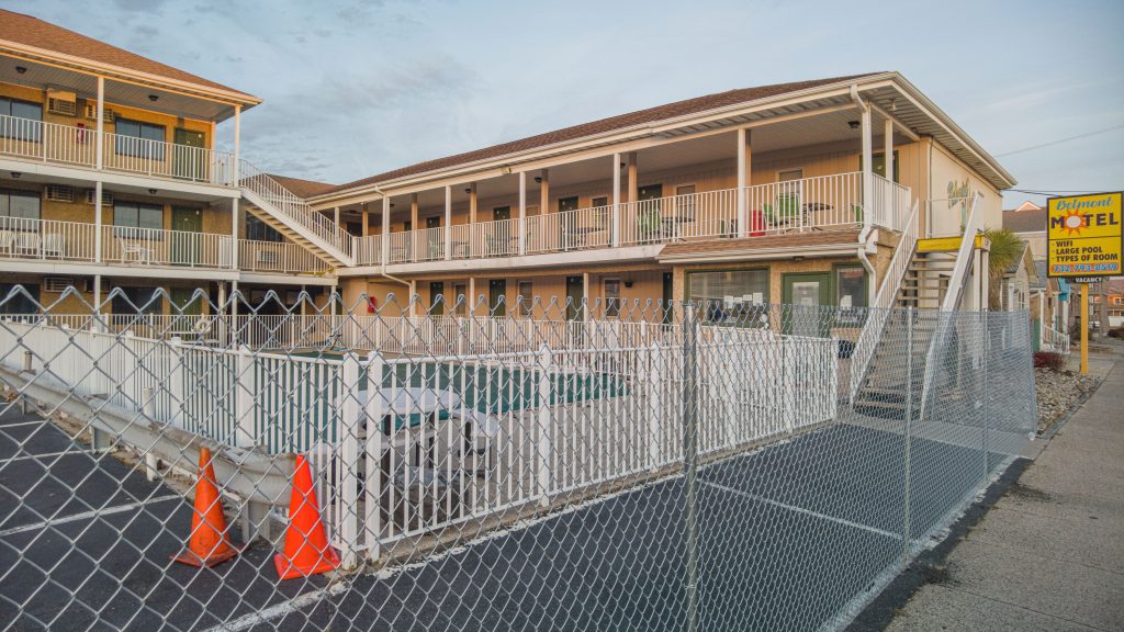 The Belmont Motel, slated for demolition in Seaside Heights, N.J., Dec. 2021. (Photo: Daniel Nee)