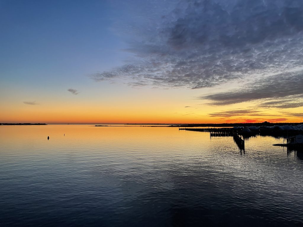 Sunset on Barnegat Bay in Mantoloking and Brick, N.J., Jan. 22, 2022. (Photo: Daniel Nee)