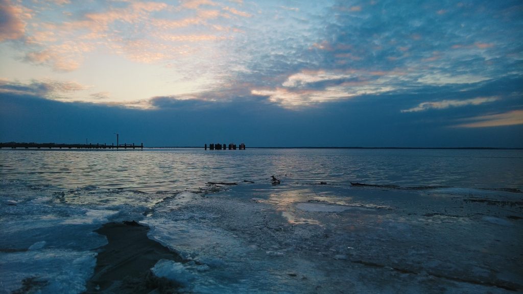 Ice forms on Barnegat Bay, Jan. 23, 2022. (Photo: Daniel Nee)