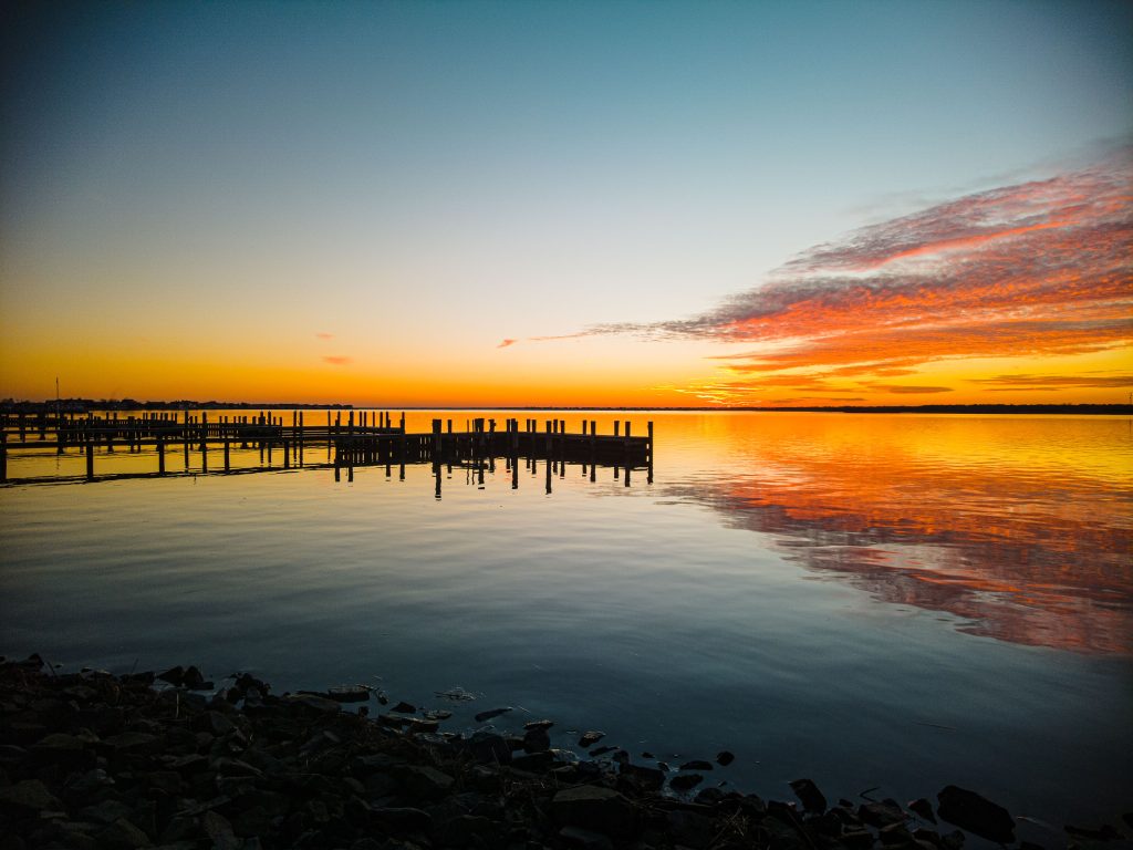 Sunset on Barnegat Bay in Mantoloking and Brick, N.J., Jan. 22, 2022. (Photo: Daniel Nee)