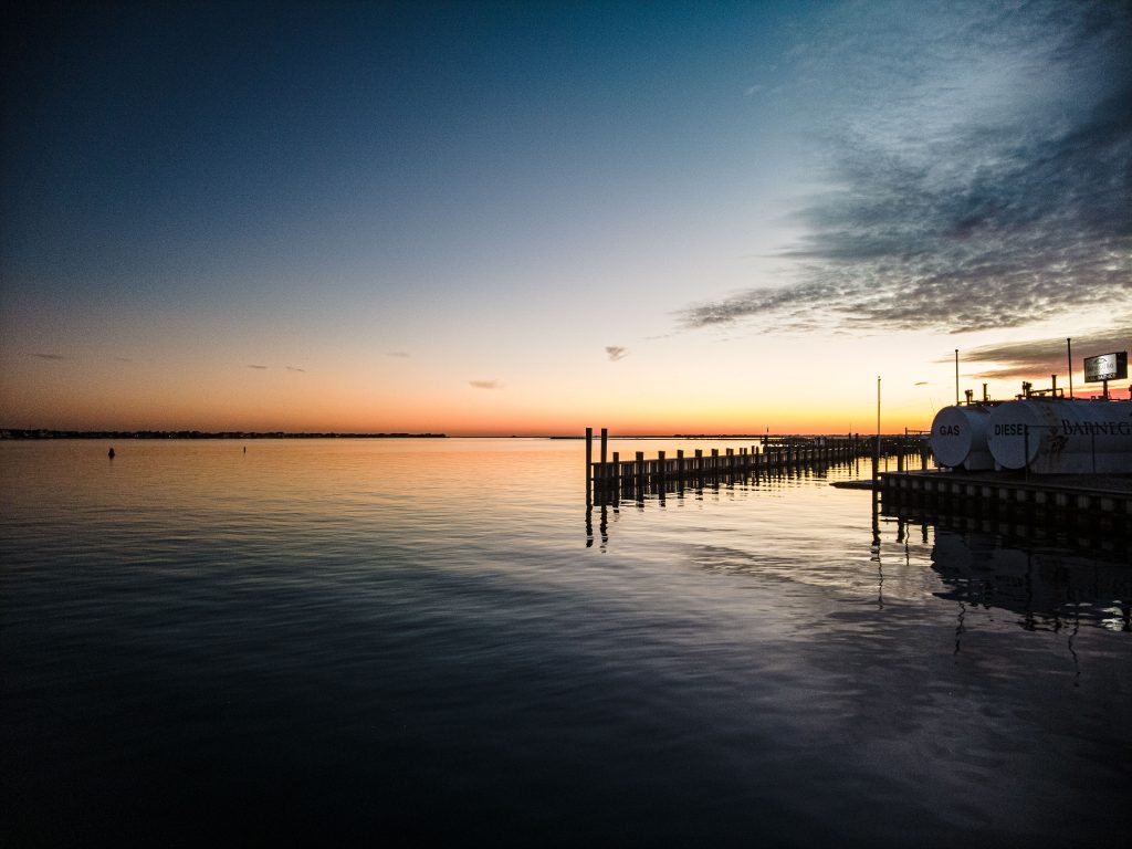 Sunset on Barnegat Bay in Mantoloking and Brick, N.J., Jan. 22, 2022. (Photo: Daniel Nee)