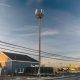A temporary 72-foot tall communications tower slated to be replaced by a 96-foot tower. (Photo: Daniel Nee)
