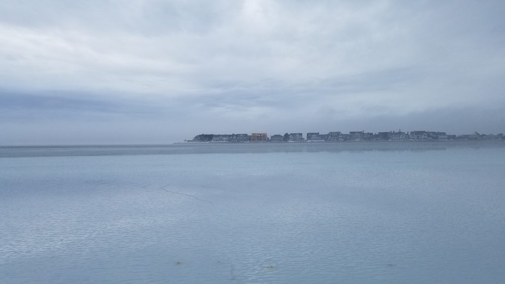 A layer of fog over Barnegat Bay, Thursday, Feb. 3, 2022. (Photo: Patricia Nee)