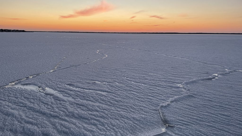 A fiery sunset on Barnegat Bay following the Jan. 2022 nor'easter, Jan. 31, 2022. (Photo: Daniel Nee)