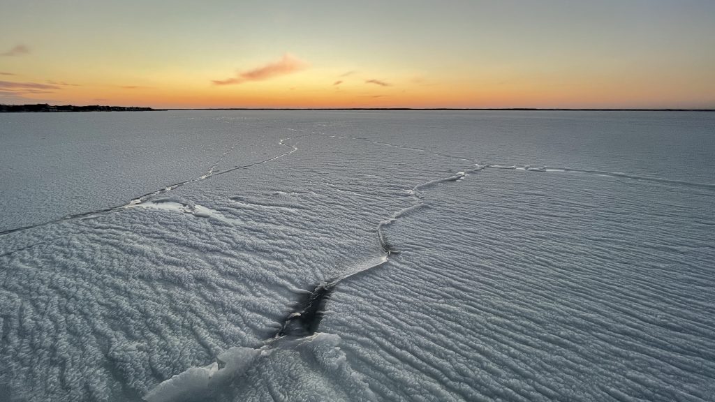 A fiery sunset on Barnegat Bay following the Jan. 2022 nor'easter, Jan. 31, 2022. (Photo: Daniel Nee)