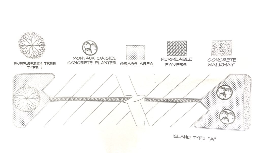 A sketch of a design upgrade for the Route 35 medians in Seaside Park. (Photo: Daniel Nee)