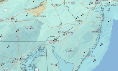 The snowfall forecast for the Jersey Shore through Feb. 13, 2022. (Credit: NWS)