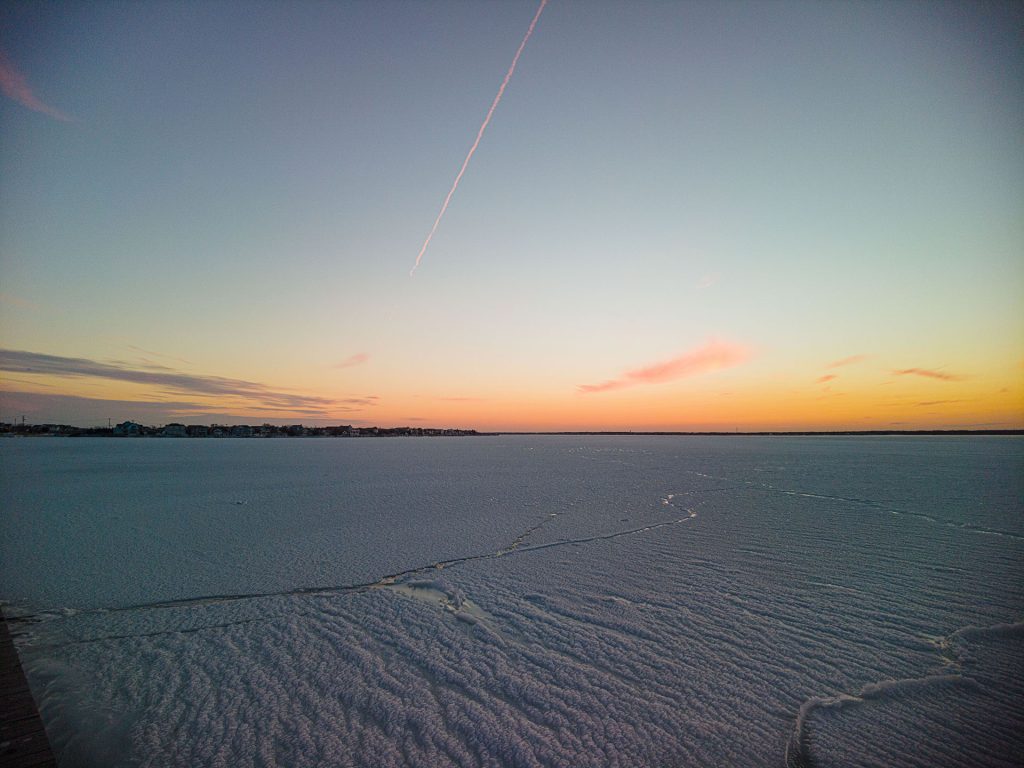A fiery sunset on Barnegat Bay following the Jan. 2022 nor'easter, Jan. 31, 2022. (Photo: Daniel Nee)