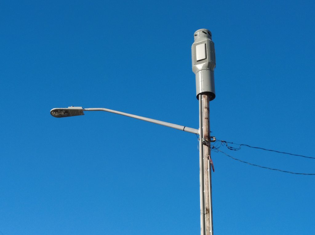 A small cell 5G node installed along Route 35 in Lavallette, March 2022. (Photo: Daniel Nee)