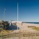 Funtown Pier, with materials staged for reconstruction, March 2022, Seaside Park, N.J. (Photo: Daniel Nee)