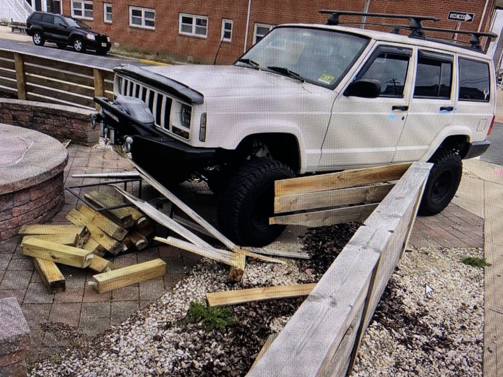 A crashed vehicle in Seaside Park, April 2022. (Photo: Seaside Park Police)