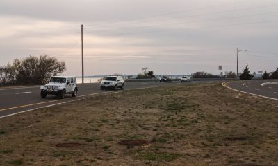 The southbound entrance to the barrier island along Route 37 to 35. (Photo: Daniel Nee)