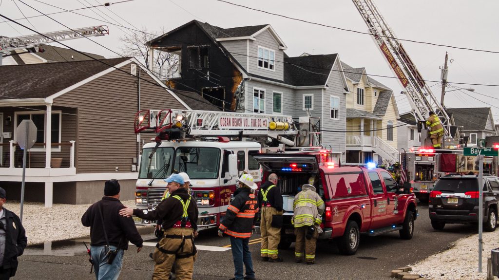 The aftermath of a fire at Bay Boulevard and First Avenue in Ortley Beach, April 5, 2022. (Photo: Daniel Nee)