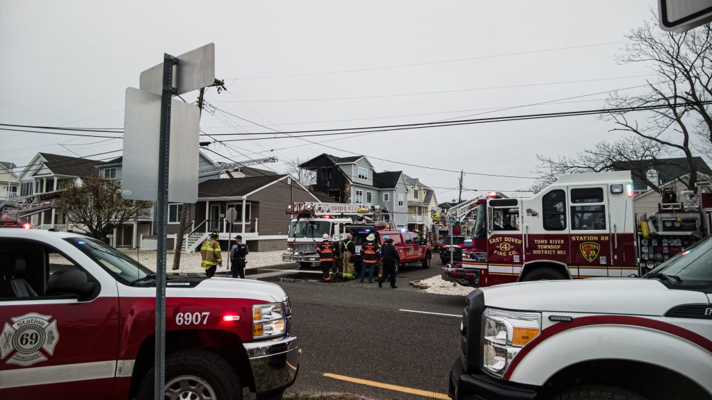 The aftermath of a fire at Bay Boulevard and First Avenue in Ortley Beach, April 5, 2022. (Photo: Daniel Nee)