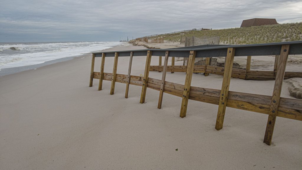 Beach erosion and damage in Ortley Beach following the Mothers' Day nor'easter, May 2022. (Photo: Daniel Nee)