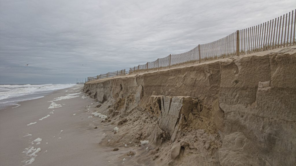 Beach erosion and damage in Ortley Beach following the Mothers' Day nor'easter, May 2022. (Photo: Daniel Nee)
