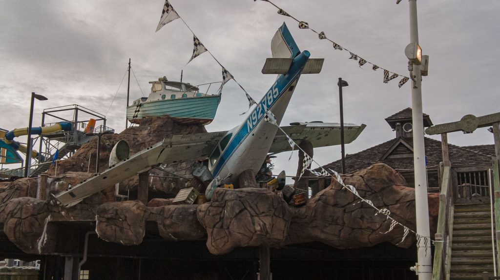 A Cessna 182N Skylane on display at Smuggler's Quay Adventure Golf, at Casino Pier in Seaside Heights, N.J., May 2022. (Photo: Daniel Nee)