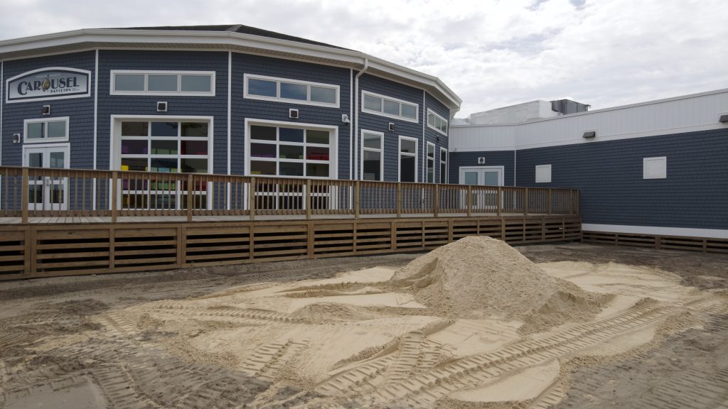 Truckloads of 150 tons of sand were delivered to Seaside Heights, June 21, 2022. (Photo: Daniel Nee)
