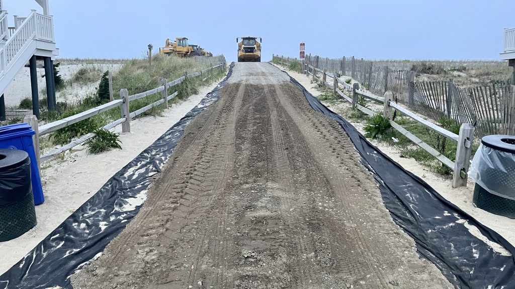 The Harding Avenue entrance in Ortley Beach, under repair, June 1, 2022. (Photo: Daniel Nee)