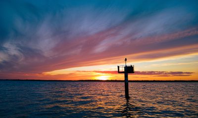 A channel marker at sunset in Barnegat Bay, June 28, 2022. (Photo: Daniel Nee)