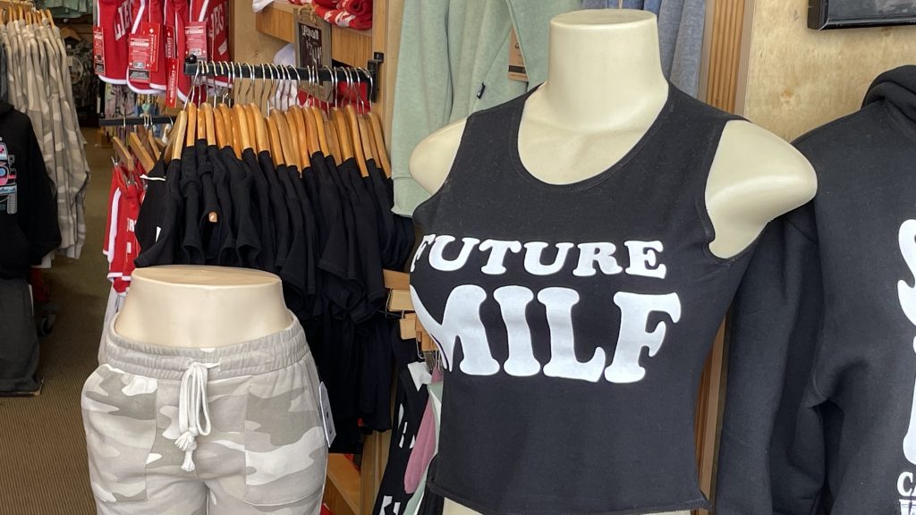 Tasteless merchandise being sold on the Seaside Heights boardwalk is raising eyebrows, July 2022. (Photo: Daniel Nee)