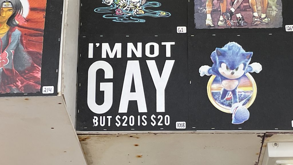 Tasteless merchandise being sold on the Seaside Heights boardwalk is raising eyebrows, July 2022. (Photo: Daniel Nee)