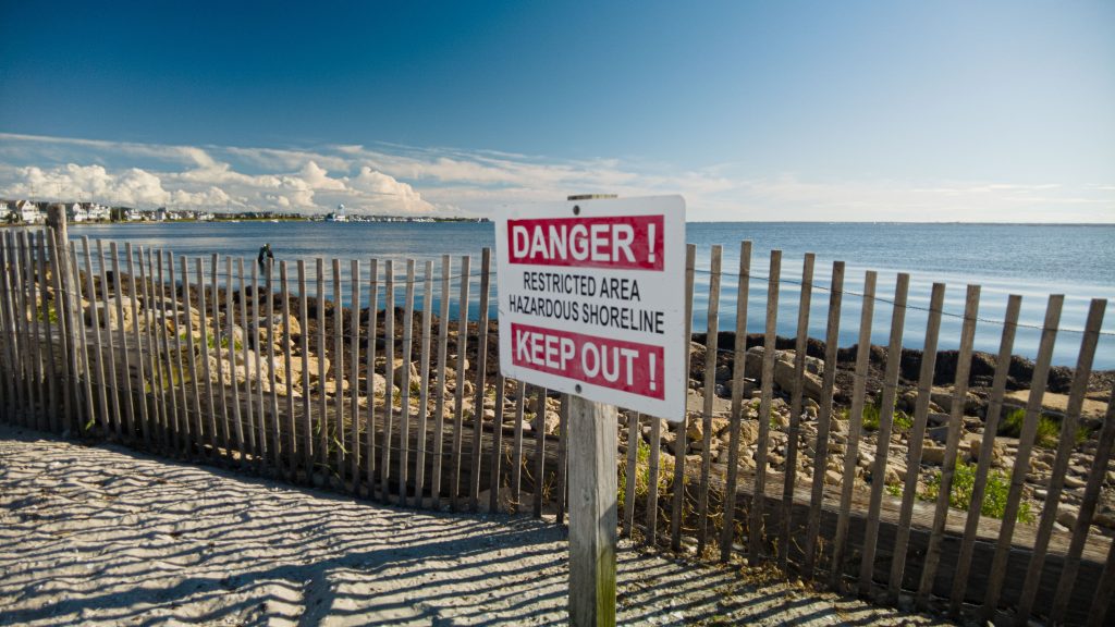 The shoreline along the Seaside Park municipal marina, Aug. 2022. (Photo: Daniel Nee)