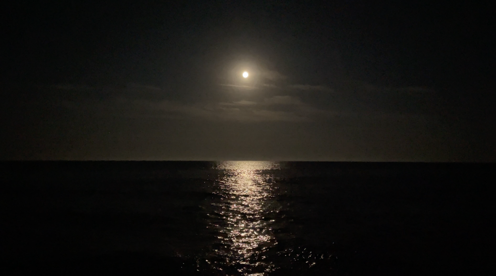 The 'Supermoon' rises over the ocean in Normandy Beach, N.J., Aug. 11, 2022. (Photo: Daniel Nee)