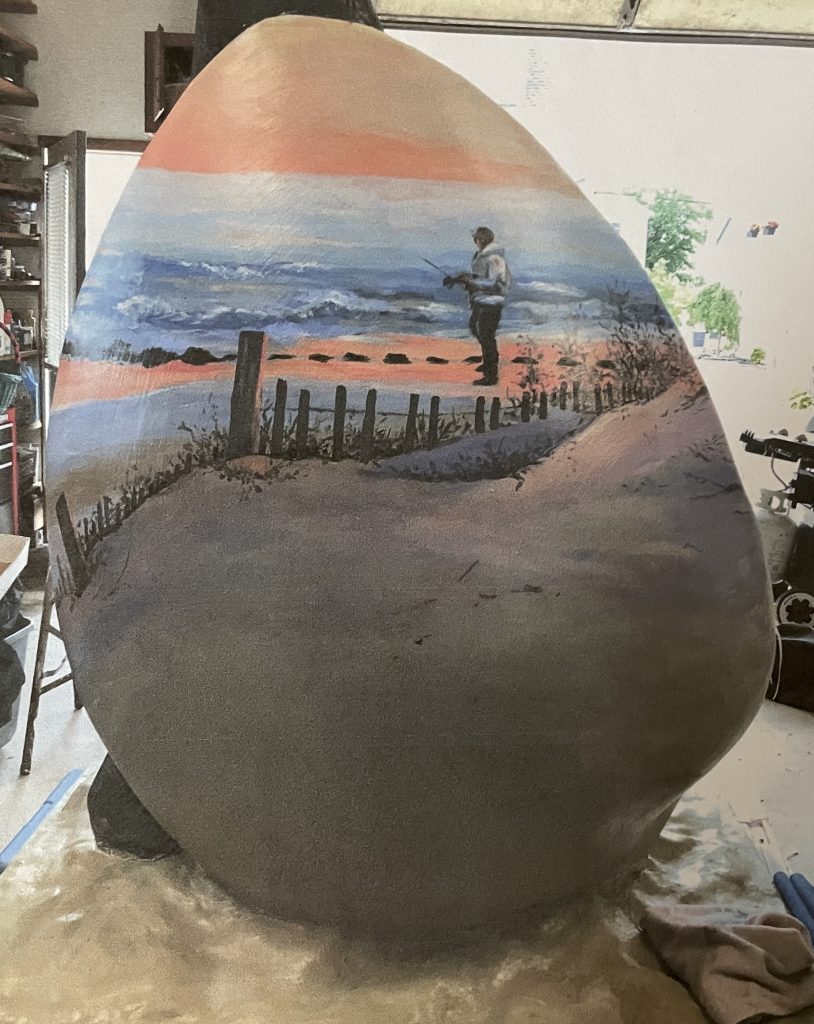 Lavallette's renewed 'Giant Clam,' ready to go back on display. (Credit: Mary Jo Austin)