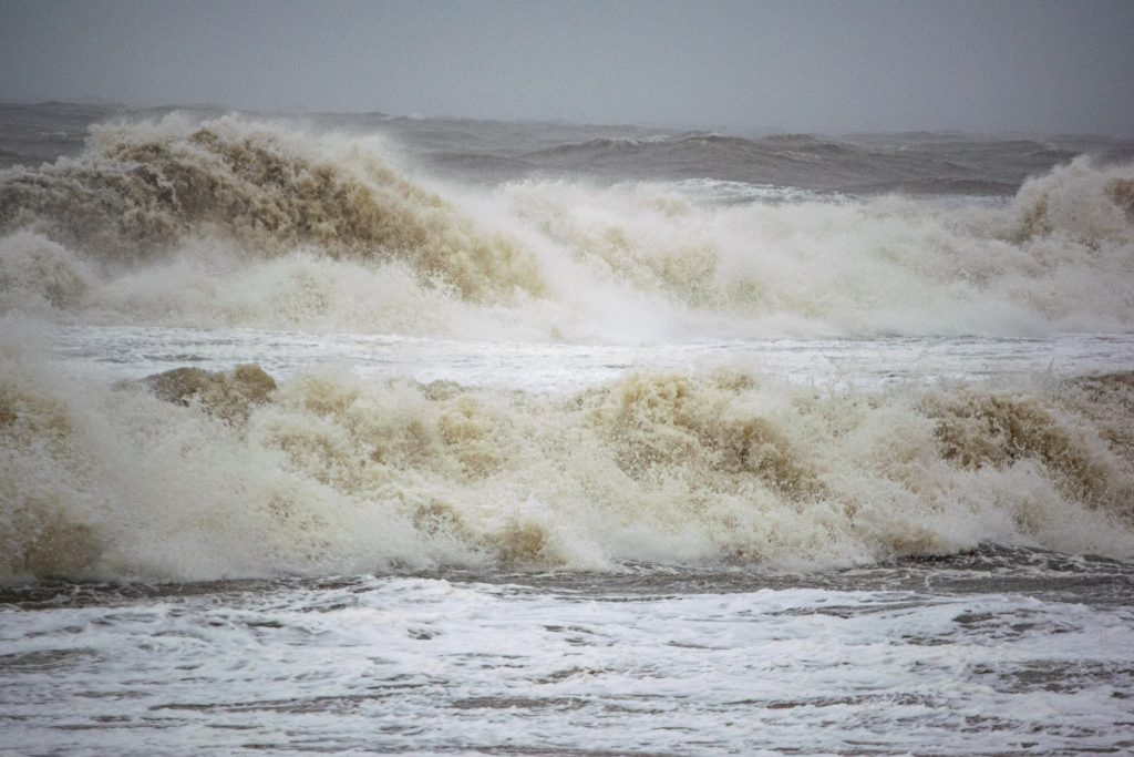 Intense waves pound beaches in Ocean County, N.J., Oct. 3, 2022. (Photo: Daniel Nee)
