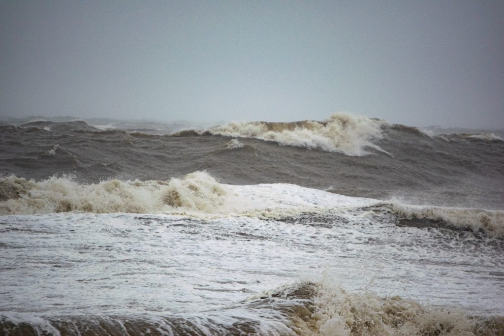 Intense waves pound beaches in Ocean County, N.J., Oct. 3, 2022. (Photo: Daniel Nee)