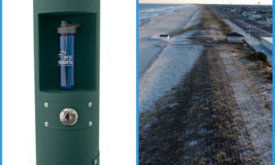 A bottle filling station, Seaside Park's beachfront at the lifeguard station, Nov. 2022. (Photo: Daniel Nee)