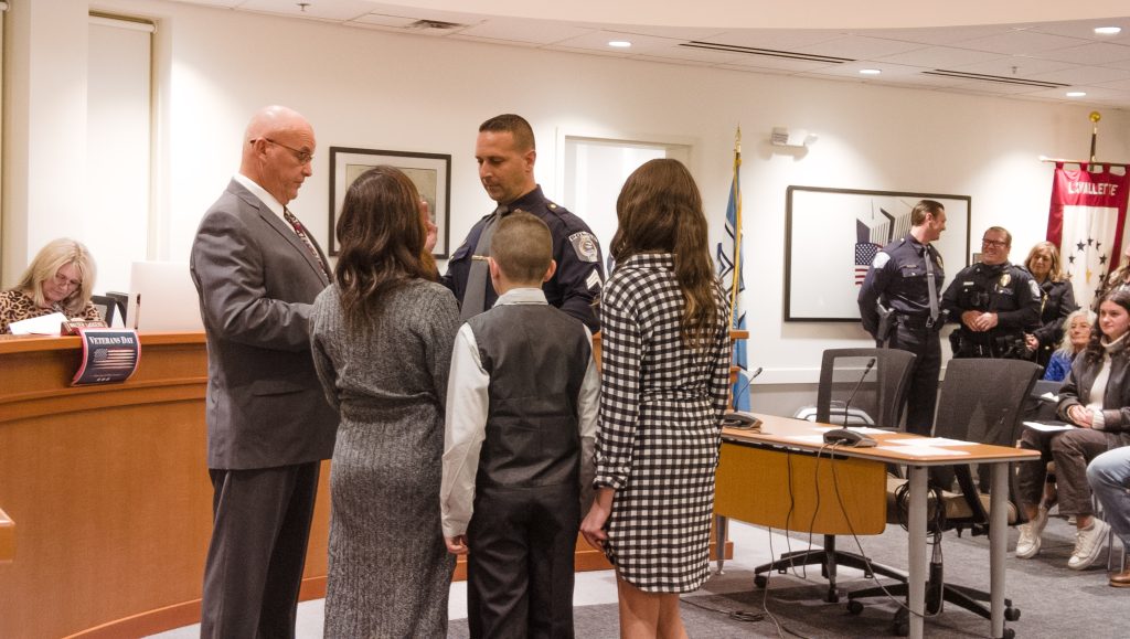 Sgt. Mike Monica is sworn into his position, Nov. 14, 2022. (Photo: Daniel Nee)