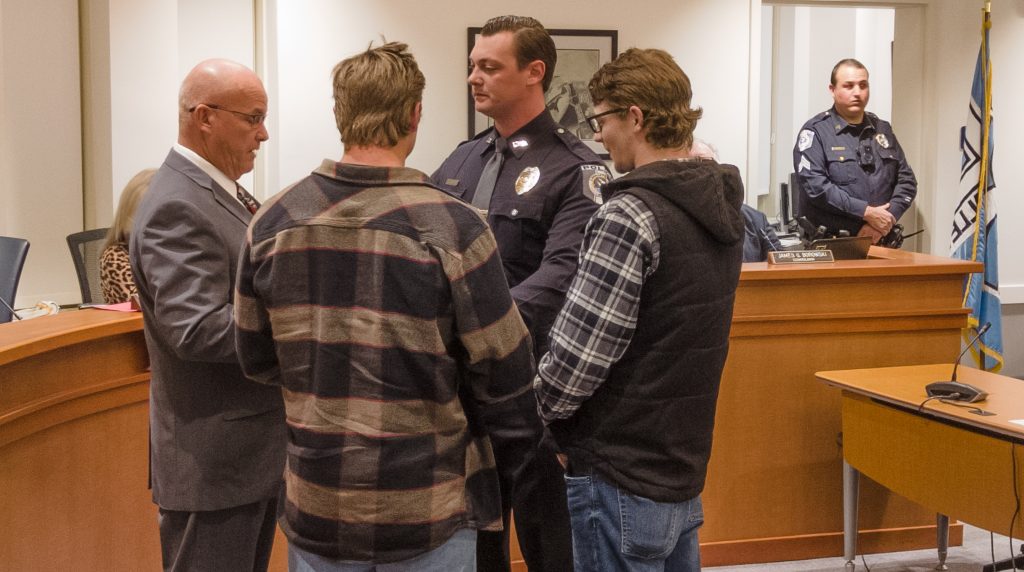 Ptl. Justin Ruppert is sworn into his position, Nov. 14, 2022. (Photo: Daniel Nee)