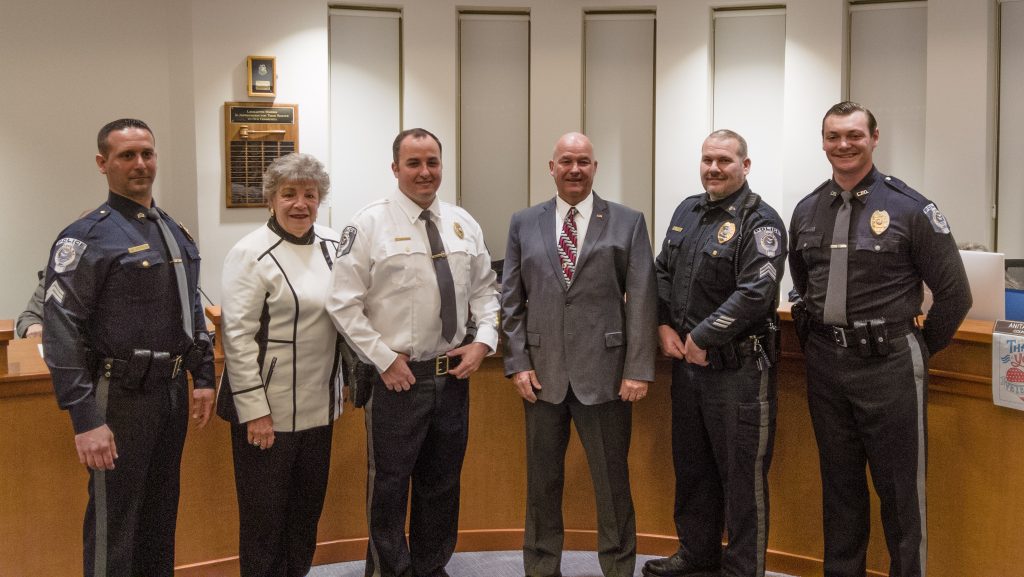 Lavallette officials and newly promoted and hired police officers, Nov. 14, 2022. (Photo: Daniel Nee)