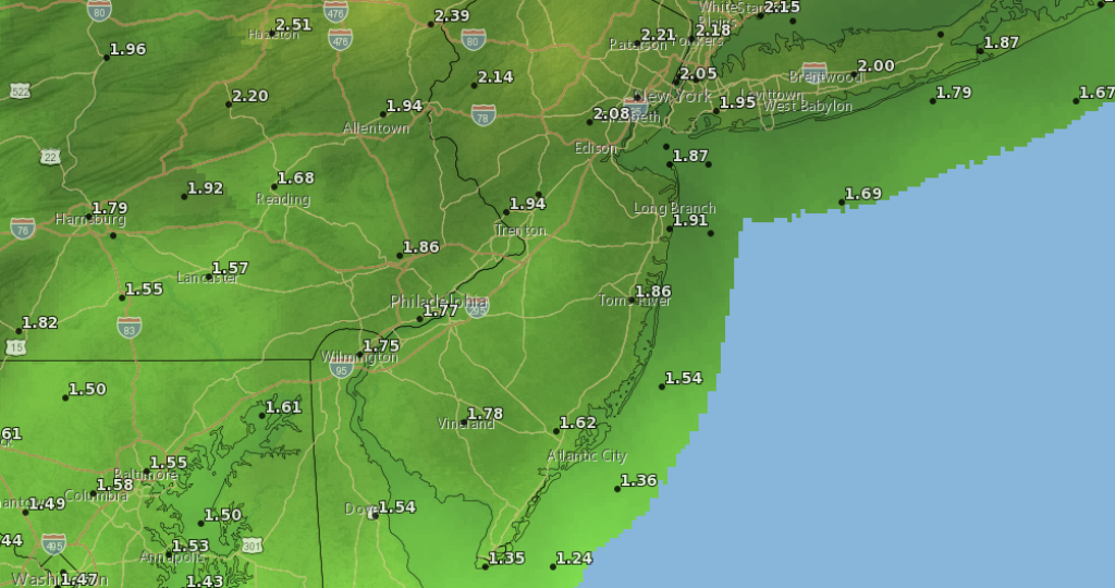 Forecast precipitation totals in the Dec. 22-23, 2022 rain storm. (Credit: NWS)